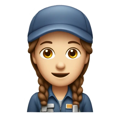 car mechanic woman with brown hair and cap sticker