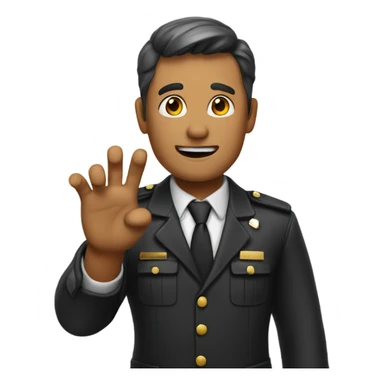 A male director emoji giving instructions with his hand. sticker