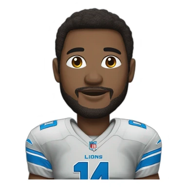 Detroit Lions football player wearing number 14 sticker