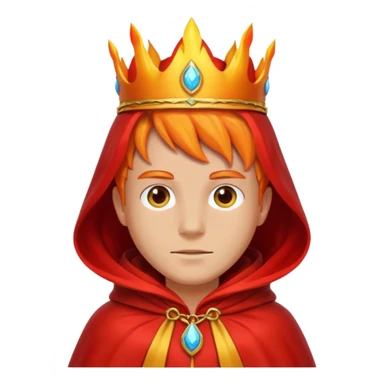 Fire King – flame crown + scarlet cloak sticker
