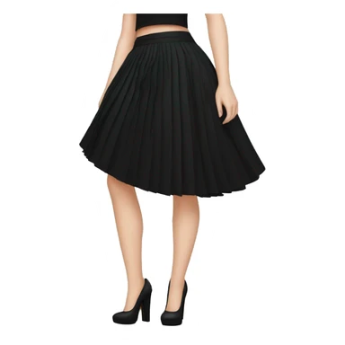 White girl high heels black pleated skirt sticker