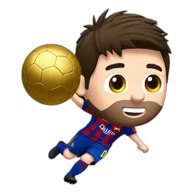 Messi con balón de oro sticker