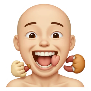 a person chokeing and laughing  sticker