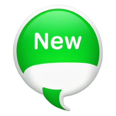 green speech bubble saying new sticker