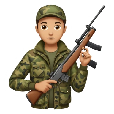 male hunter, standing, confident stance sticker