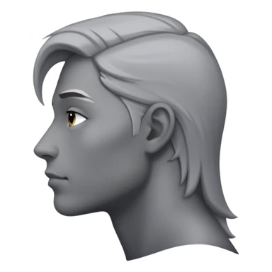 gray human profile side view of face sticker