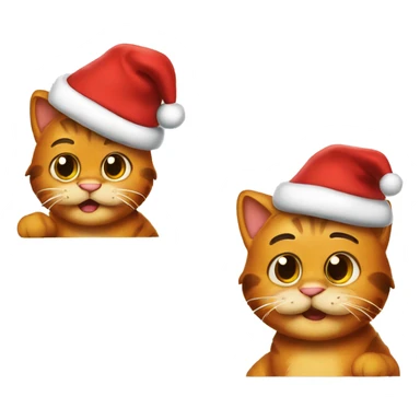 Garfield wearing Santa hat sticker