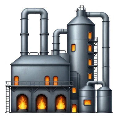 factory with furnaces sticker