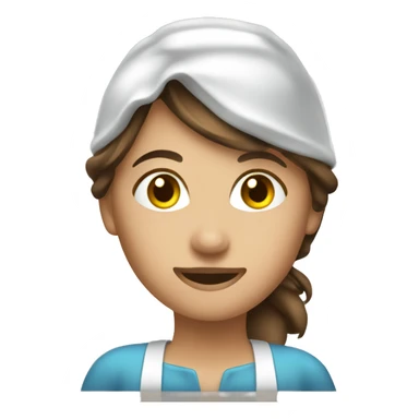 Cleaning maid light brunette with a spray bottle  sticker