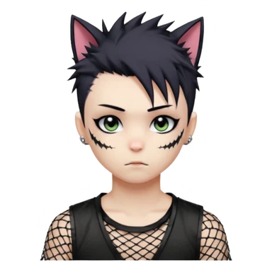 Cute Edgy Attractive Anime Punk Catboy sticker
