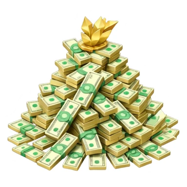 money in a glitter $  sticker