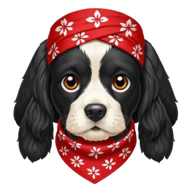 Собака породы черно-белый русский кокер спаниель в бандане Grow Street sticker