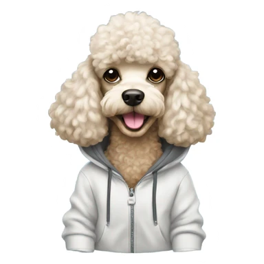Poodle wearing a hoodie sticker