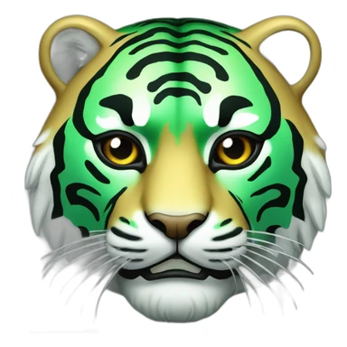 emerald tiger Japanese mask sticker