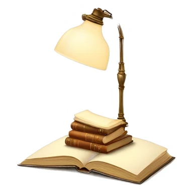 vintage lamp with open book beige sticker