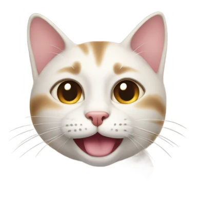 Cat with tongue out blushing with eyes closed sticker