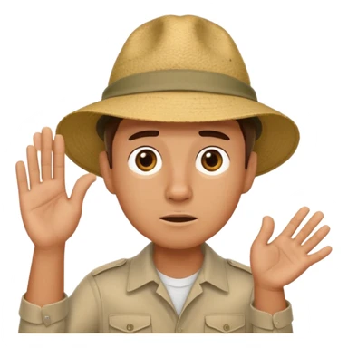 A photorealistic tourist is confused and scratching his head. There are 3 different paths ahead. sticker