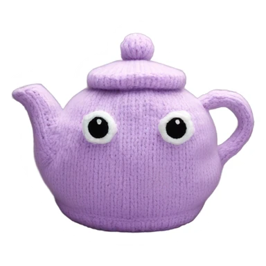teapot light purple tea cozy sticker
