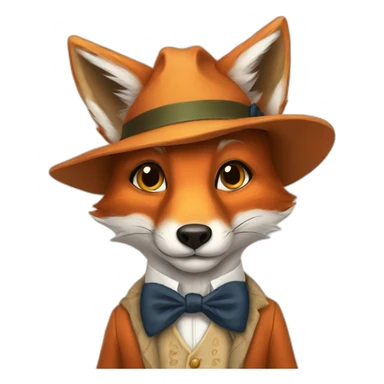 wel-dressed fox sticker