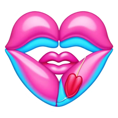 
pink and blue neon sign kiss sticker