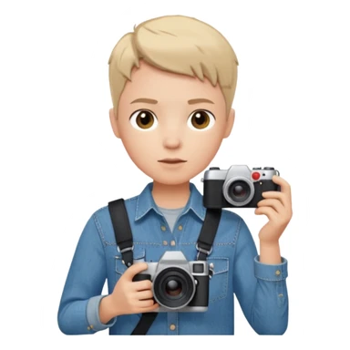 photographer looking into a camera sticker