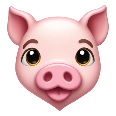 Light pink heart￼ with a pig patch  sticker