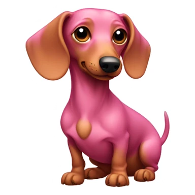pink dog dachshund sticker