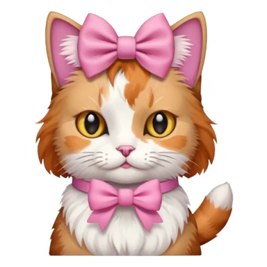 Cat but cat have 🎀  sticker