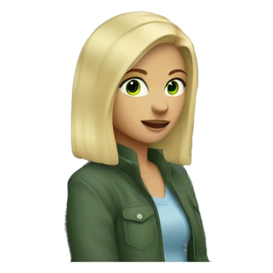 blonde girl in car interior green eyes sticker