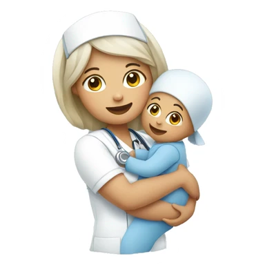 Nurse holding baby  sticker