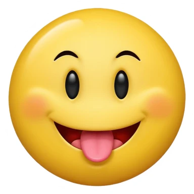 A smiley face shaking its head with its tongue out sticker