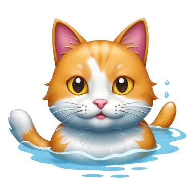 A cat swiming sticker