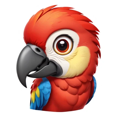 cinematic-cute-macaw-portrait-emoji,-head-tilted-playfully-and-inquisitively,-with-a-dazzling-red-plumage-and-round,-sparkling-eyes-filled-with-charm,-simplified-yet-irresistibly-adorable-features,-highly-detailed sticker