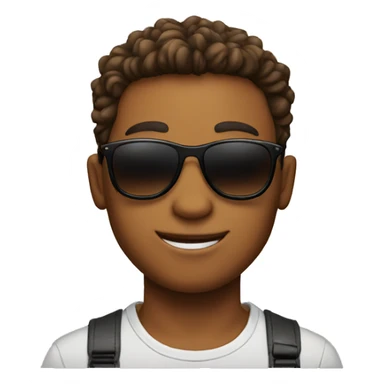 cool boy with sunglasses happy sticker