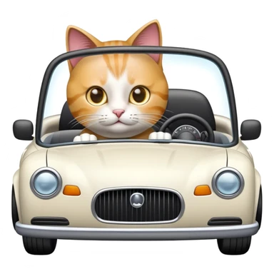 Cat driving sticker