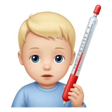 baby using a thermometer sticker