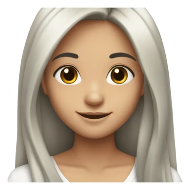 smiling girl with long black hair sticker