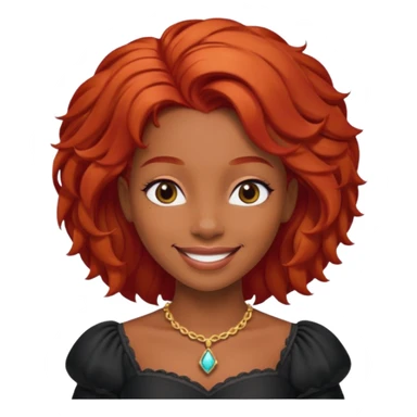 red  haired black princess sticker