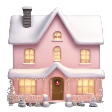 Cute light pink Christmas home sticker