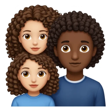 Chica blanca con el pelo moreno rizado con chico moreno con el pelo rizado moreno sticker