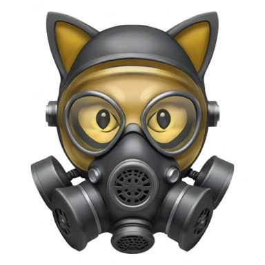 cat gas mask sticker