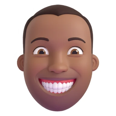 smiling black man with big teeth, standard male haircut, oval face, Rio de Janeiro theme, no glasses, carioca sticker