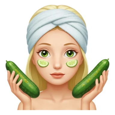 spa gurl with cucumbers in her eyes.  sticker