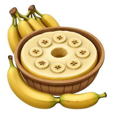 Panquecas em um prato redondo com rodelas de banana sticker