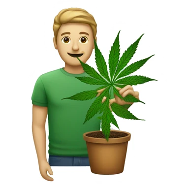 Marijuana plant with person sticker