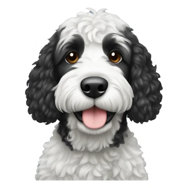 Black and white Berne doodle  sticker