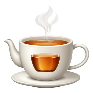 steaming cup of tea with tea bag sticker