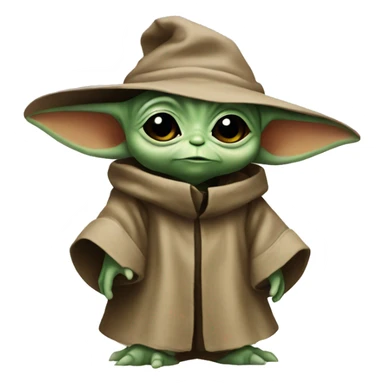 baby yoda wearing sorting hat sticker