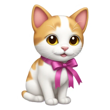 cute cat with ribbons sticker