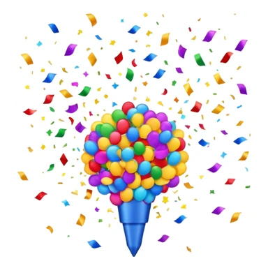 confetti firing, colorful explosion sticker